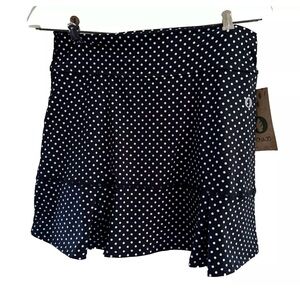 NEW Dona Jo Women’s 2 Large Skort Athletic Pickleball Tennis Black White Dots Lg